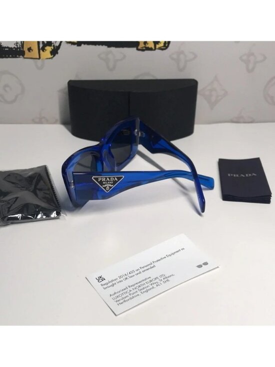 New Authentic Prada PR13Z Sunglasses – Blue Frame / Grey Lenses, Square Shape main image 6